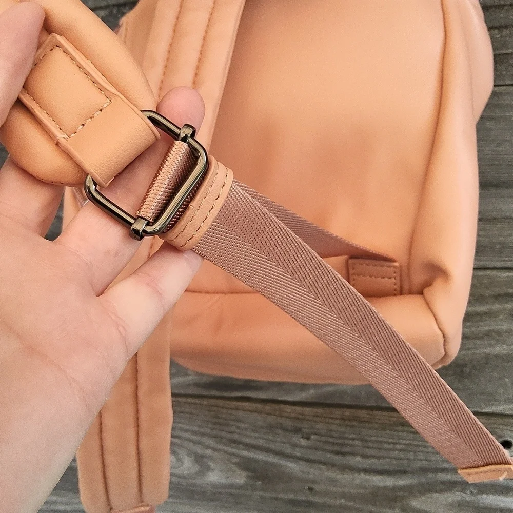 RACHEL Rachel Roy Peach Backpack with Buckle & Chain And Pockets Galore! - Picture 11 of 16